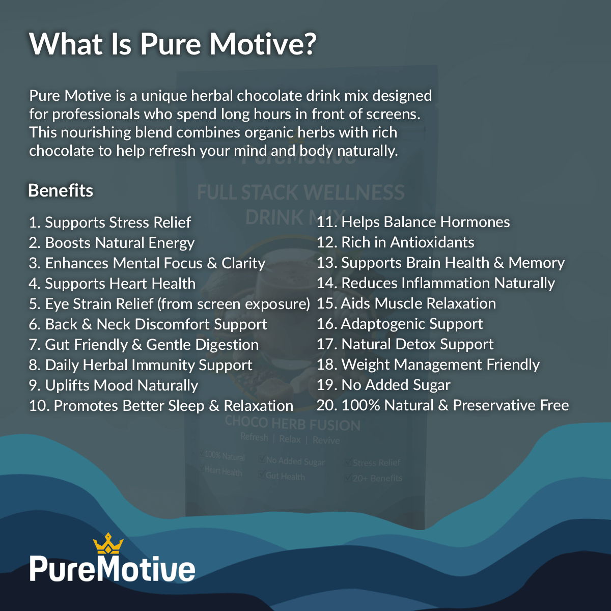 Sugar free focus drink designed for productivity and clarity